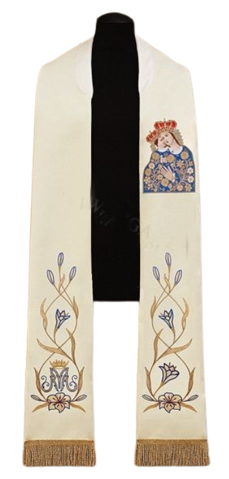 Stuła haftowana Matka Boża Kalwaryjska Stuła haftowana Matka Boża Kalwaryjska