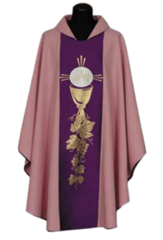 Ornat Różowy z Kielichem i Hostią